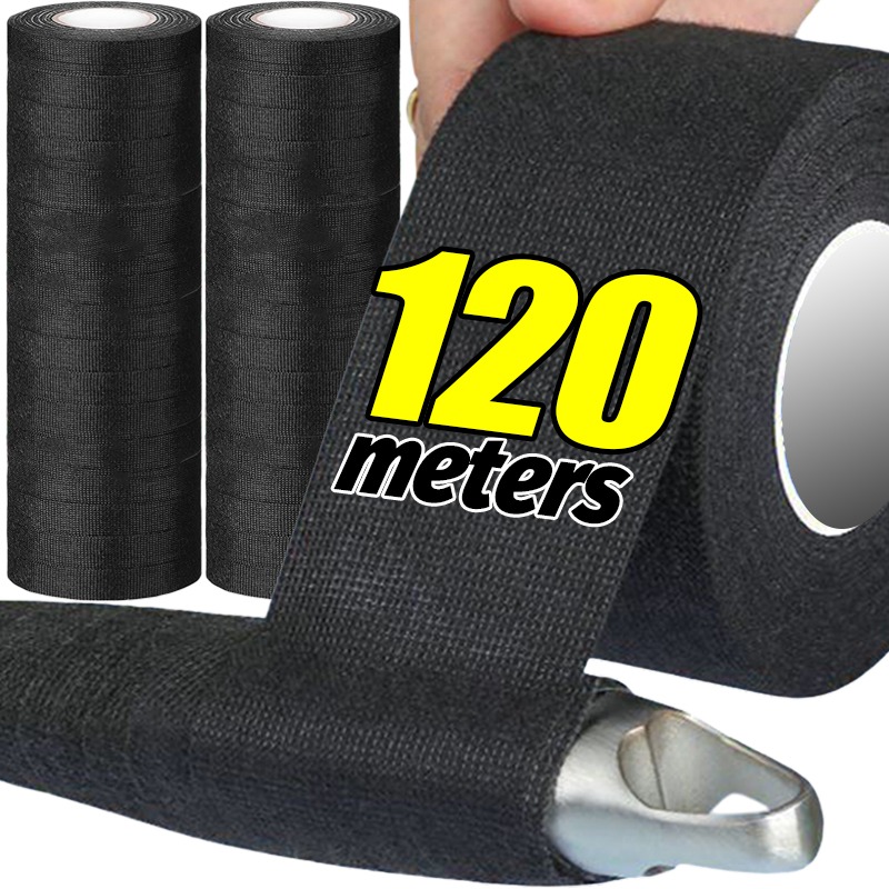 Black Electrical Fabric Cloth Tape Auto Wiring Wrap Cable Organizer Heat-resistant Wire Harness Bundle Insulation Adhesive Tapes