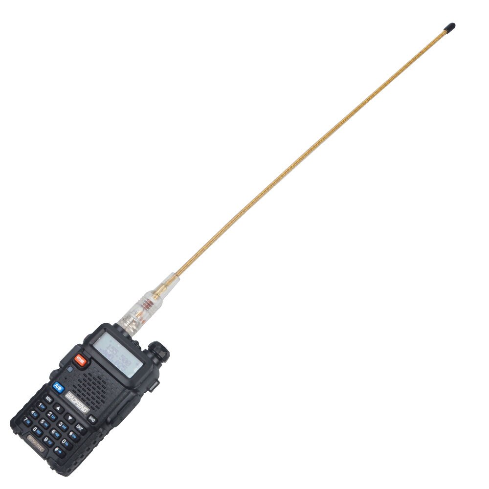 Dual Band 144/430Mhz 3.2dB 2.15dB 39Cm High Gain Draagbare Koper Flexibele Zweep Antenne Vhf Uhf Transparant wit