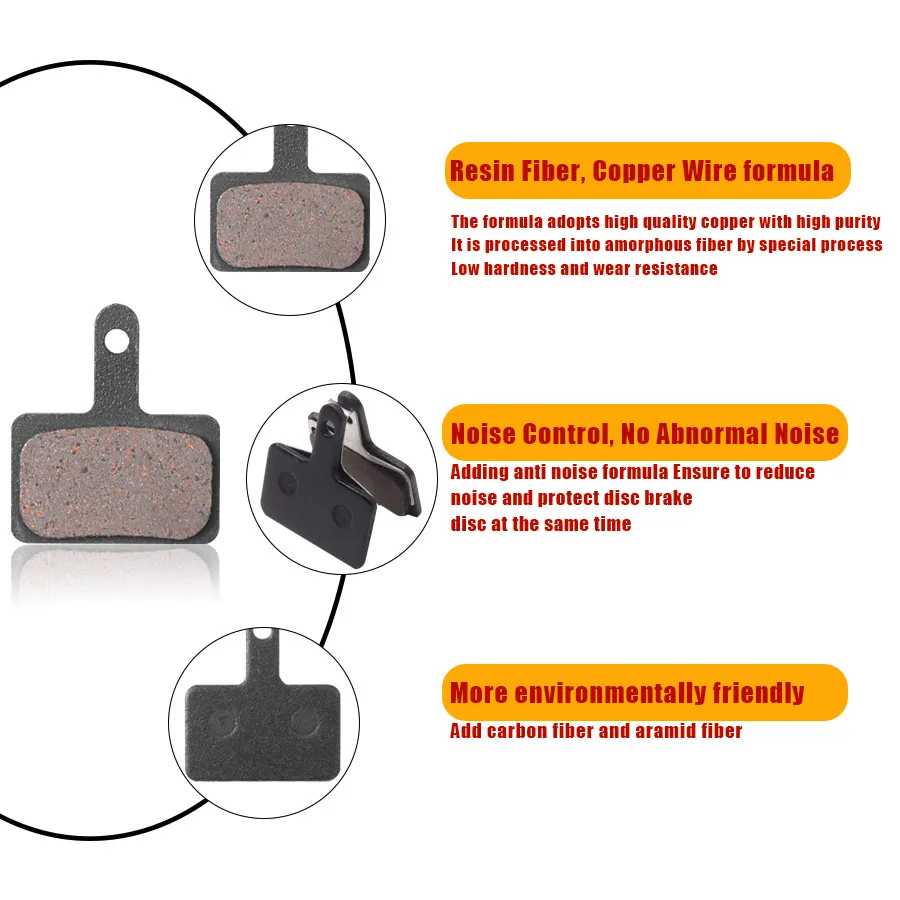 Pastillas de freno de disco hidráulicas para bicicleta, accesorios para patinete eléctrico Kukirin G3 PRO KUGOO Kirin G3 PRO, piezas de pastillas de freno de disco de resina