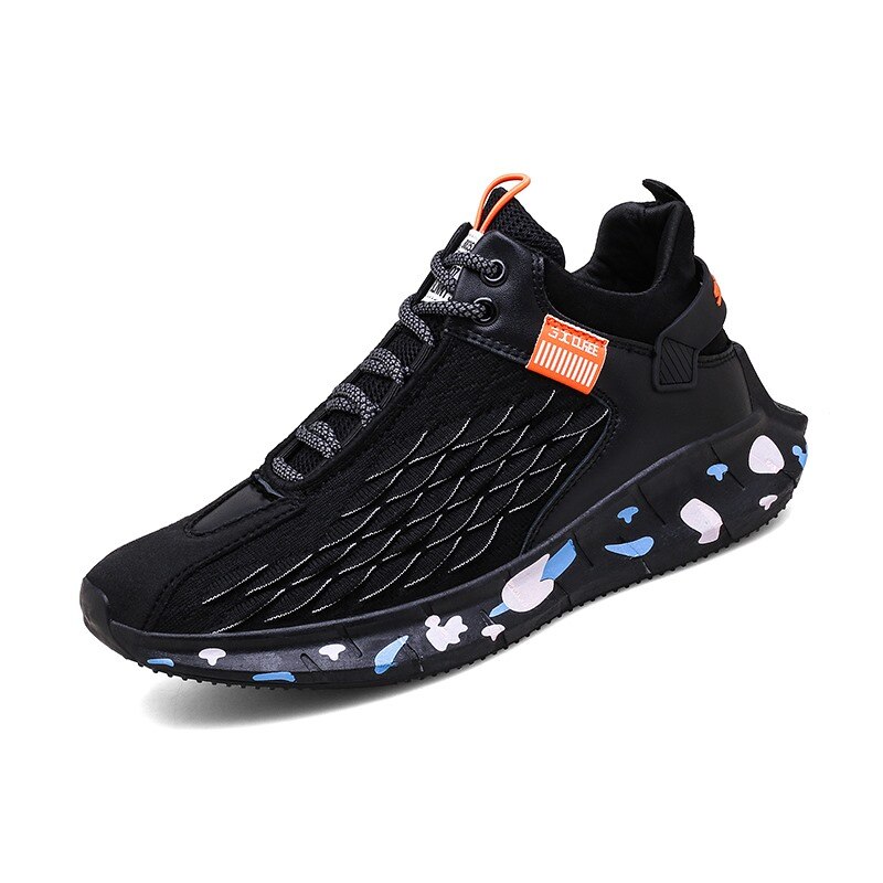 Baskets confortables à plateforme pour hommes, chaussures de marche, pour Gym et loisirs, modèle chaussures pour homme, Zapatillas Hombre, modèle directe: Black / 7.5