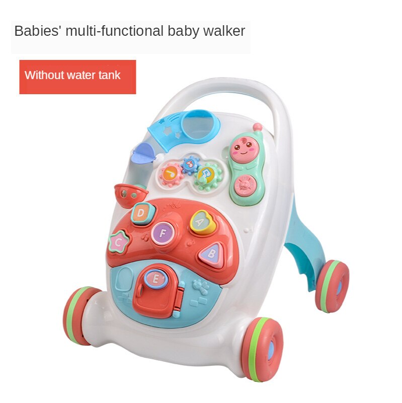 Baby walker anti-rollover walker multifunktionell tidig utbildning leksak hand push baby walker 7-24 månader