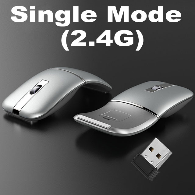 Dual-mode Foldable Mouse Wireless + Bluetooth Foldable Mouse Ergonomic Gaming Mouse for Computer Desktop Notebook: C