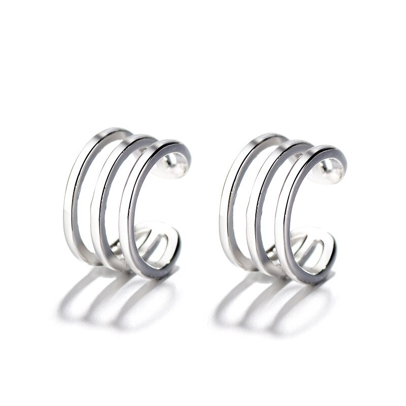 Real 925 Sterling Silver Ear Cuff Earrings Simple Non-Pierced Cartilage Earrings Ear Cuffs Clip On Earrings for Women Girls: Style D