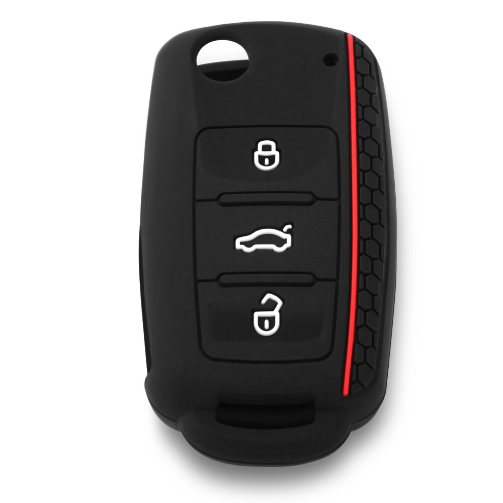 Funda de silicona para llave de coche, carcasa de mando a distancia sin llave para VW, Golf, POLO, Bora, Seat Leon, Toledo, Altea, Ibiza, Skoda
