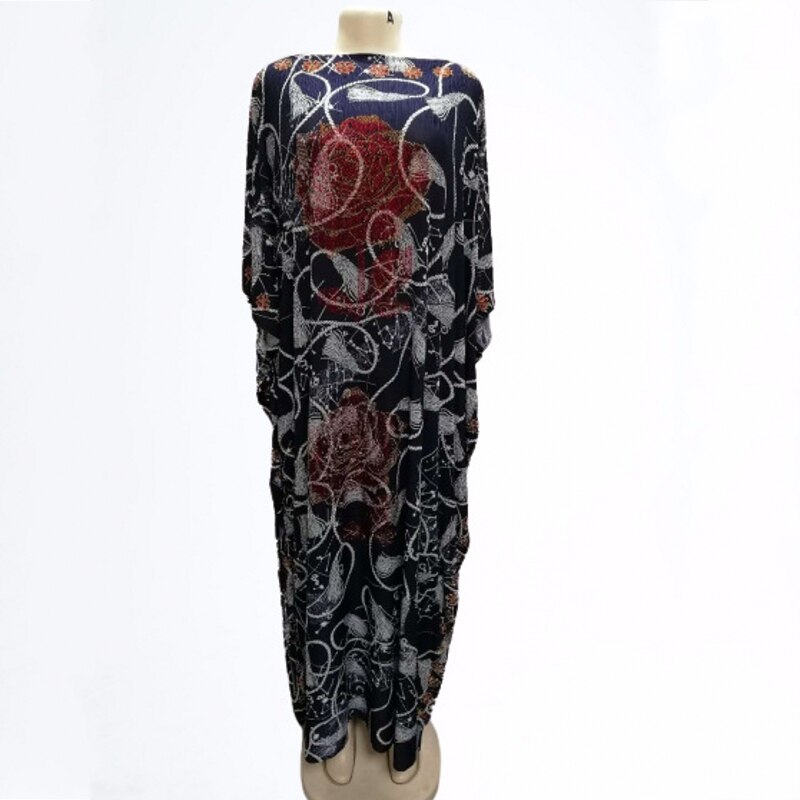 Dashiki Afrikaanse Lange Jurken Losse Jurk Batwing Maxi Lange Femme Vestidos Zomer Herfst Partij Elegante Jurk: Black