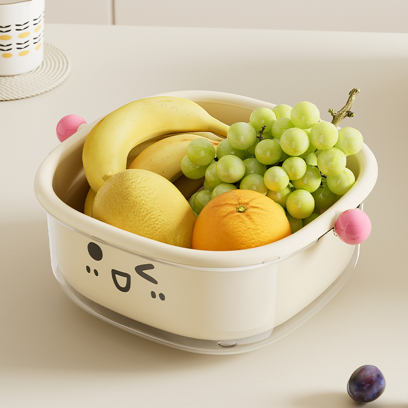 UFORU Wastafel Afvoermand Huishoudelijke Keuken Dubbele Wassen Fruitmand Wassen Groentebak Woonkamer Organizer