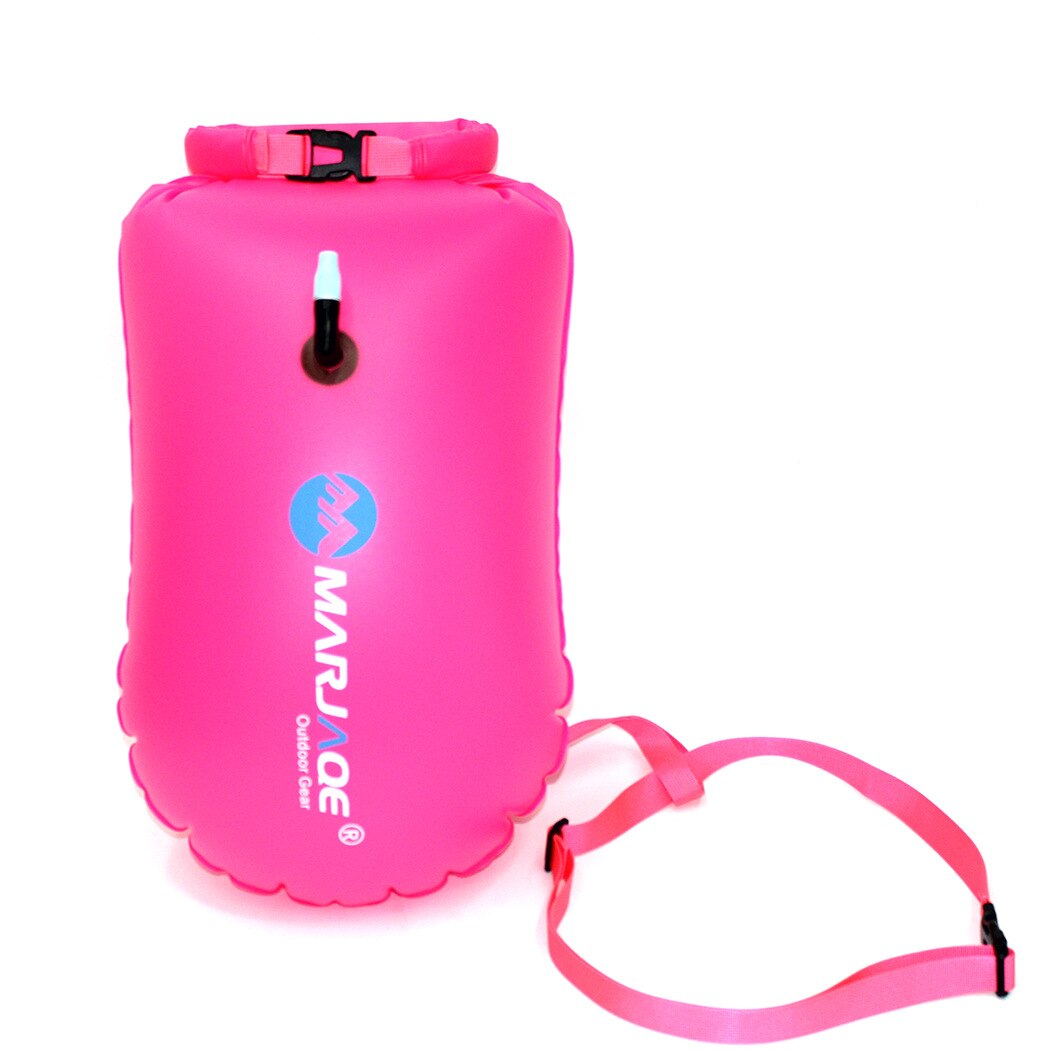 Zwemmen Float Zwemmen Boei Tow Float Dry Bag Met Riem Waterdichte Opblaasbare Opbergtas Enkele Airbag Verdikte Zwemmen Pakket: Rose Red
