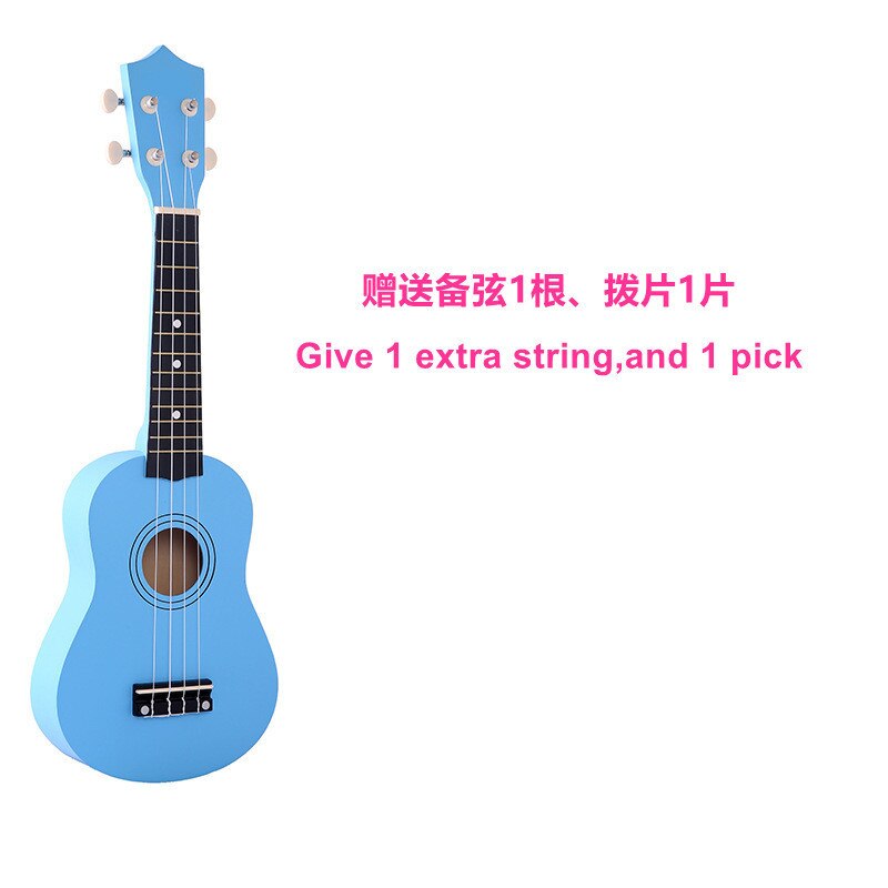 21-Inch Hout Ukulele Kerstcadeau Ukulele Kinderen Vier-Snaar Kleine Gitaar Kleur Ukulele Gitaar Reizen Gitaar Ukulele kit: Blue