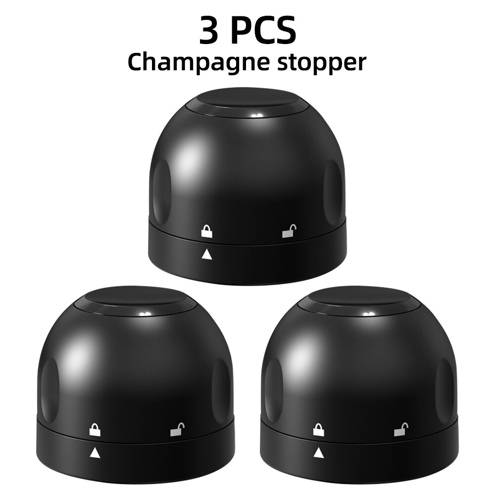 Vacuum Red Wine Bottle Cap Stopper Champagne Bottle Stopper Silicone Sealed Vacuum Retain Freshness Wine Plug Bar Tools 1/2/3ps: Champagne  3pc