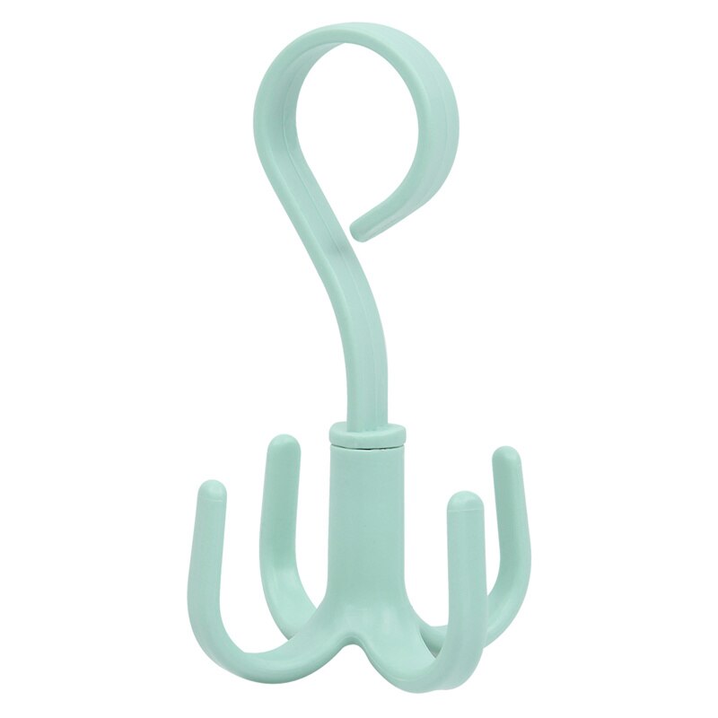 4-Claw Rotating Bag Hooks Plastic Handbag Clothes Ties Bag Holder Hangers Organizer Belt Closet Hanger Hanging Rack Storage Hook: green