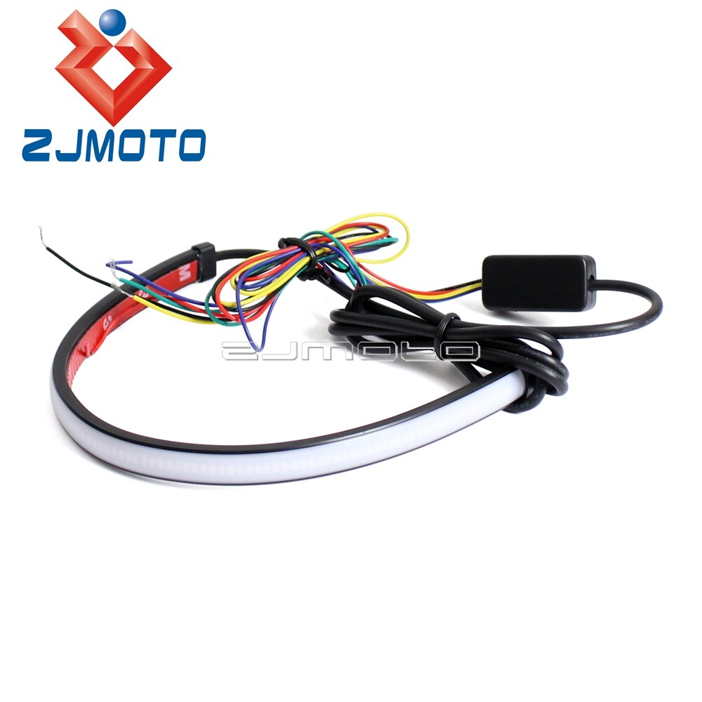 Bande lumineuse intégrée universelle pour motos LED, clignotants séquentiels, feux de Stop arrière DRL, 29CM