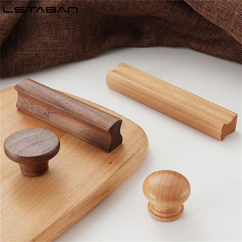 Manija de muebles de madera de nogal, perillas para cajones tiradores para gabinetes de cocina manijas largas perillas para armarios y cajones tirador para armario