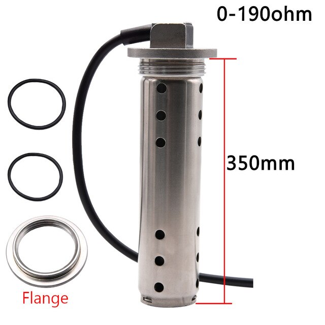 150/200/250MM Stainless Steel Sewage Level Sensors Meter Sending Unit 0~190ohm 240-33Ohm Sewage Level Gauge sensor with Flange: 0-190ohm 350mm