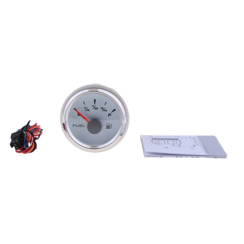 Stainless Steel Auto Motorcycle Marine Fuel Lever Gauge - LED Light Display