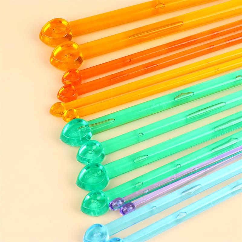 Lot de tiges à tricoter en acrylique, bâton à tricoter Durable, aiguille à tricoter à la main, outil pour pulls, foulards, couleurs assorties (25cm)