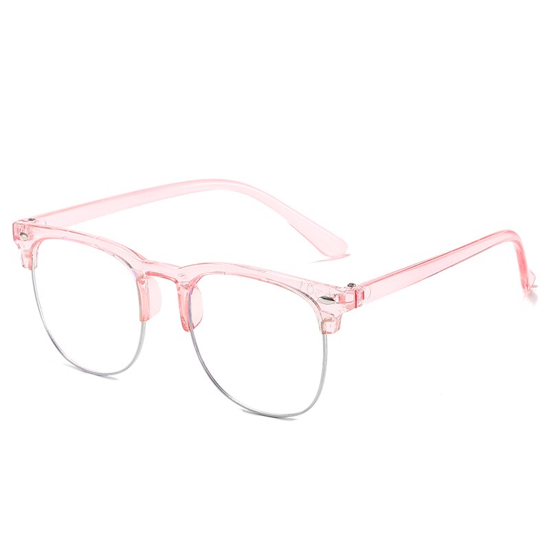 Gafas de medio marco a la para niños y niñas, lentes protectoras para ordenador de lectura, redondas, antiluz azul: 4-DJ2301-C2