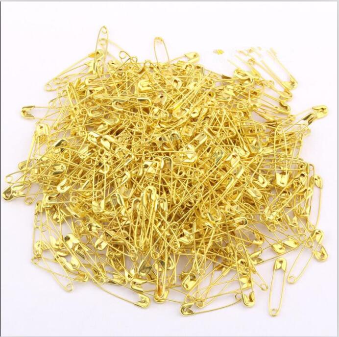 100pc Kleurrijke Kleine Veiligheidsspelden DIY Mini Gesp Pin Handwerken Naaien Gereedschap Roestvrij Staal Veiligheidsspeld Broche Kleding Accessoire: Gold Color / 4.5CM