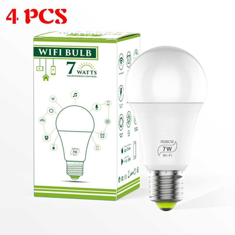 1/2/3/4/5/6/7/8/10pcs Smart WiFi Bulb LED Light 7W RGB Magic Light Bulbs Lights Compatible with Alexa Google Smart Home