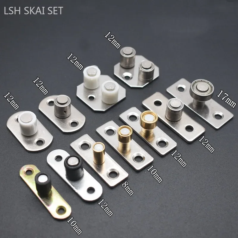 2pcs Sliding Door Rail System Wheels Shower Door Rollers Silent Guide Pulley Limiter Household Door Hardware Accessories