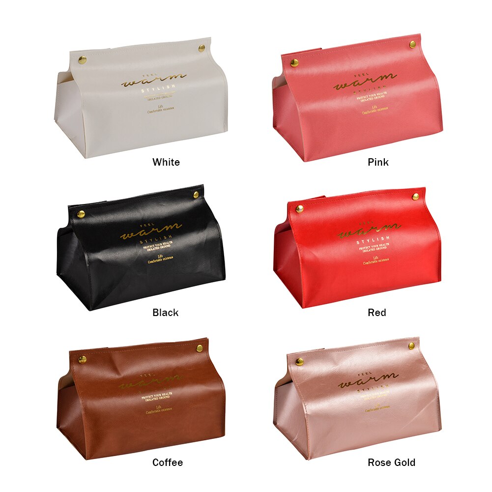 Boîte à mouchoirs en cuir multifonction, pratique, Simple, pour serviettes de bureau, conteneur de stockage Durable