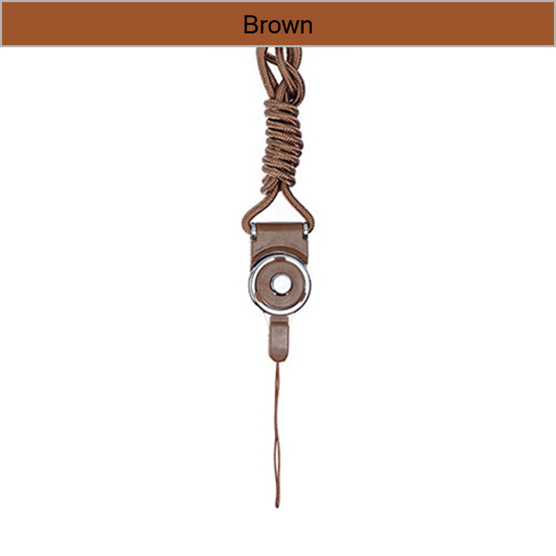 12 Colors Mobile Phone Neck lanyard for keys ID Card Detachable Multifunction Strap Phone Lanyard Holder Phone strap: Brown