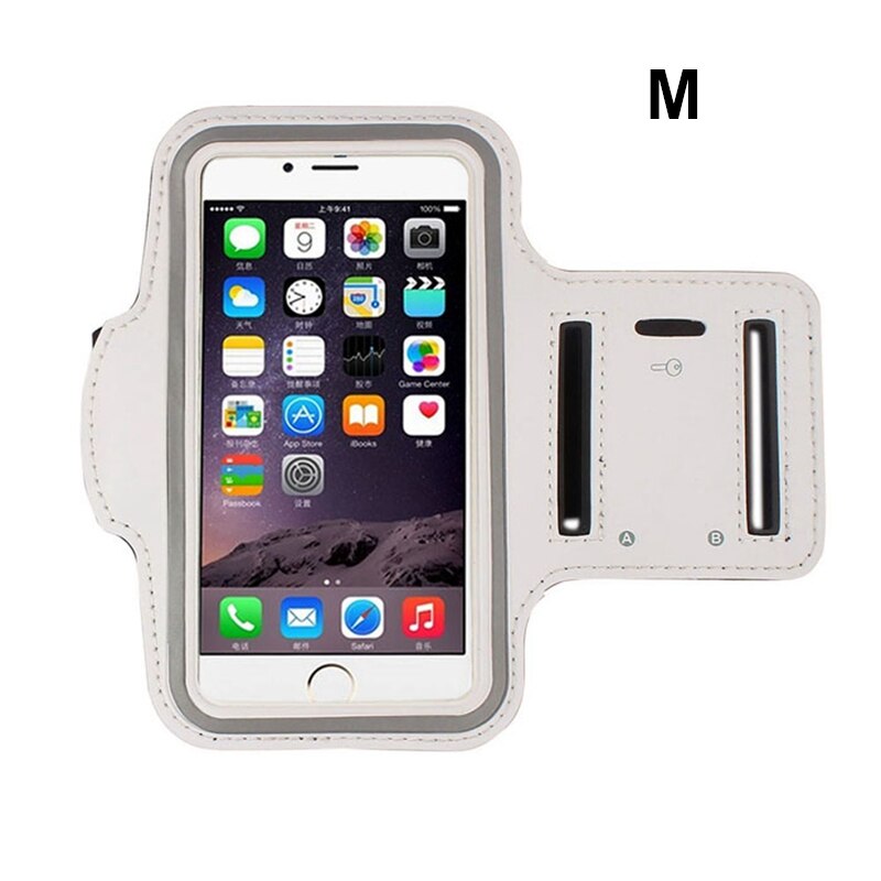 Universal Outdoor-Sport Telefon Halter Armband Fall für Samsung Gym Lauf Telefon Tasche Arm Band Fall für iPhone 11 xs max 5-7 zoll: White