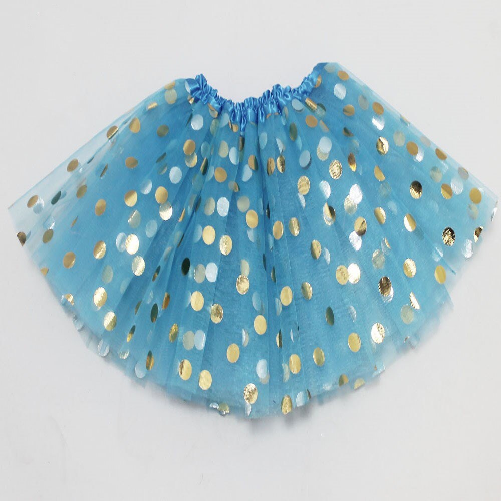 Jupe tutu noire à pois et paillettes pour fille, 10 couleurs 8 pour bébé fille de 1 , 2 3 4 , 5 6 7 ans, vêtements pour enfants: Bleu ciel / 3-8t