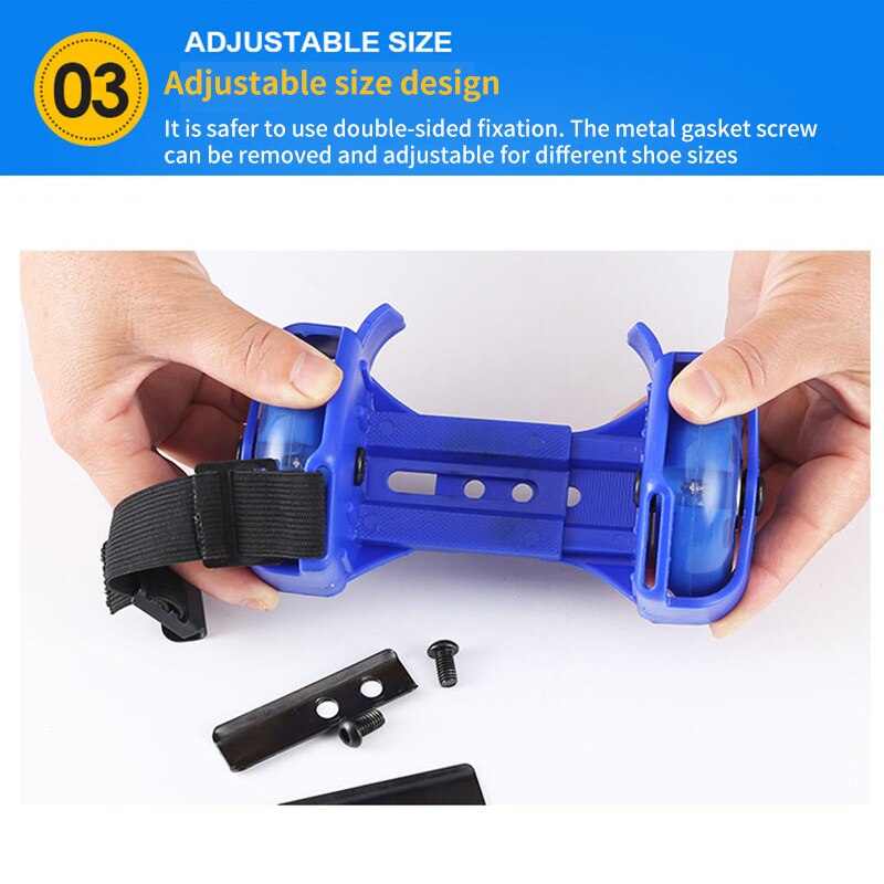 Migające wrotki kolorowe wirujące koło pasowe Lampa błyskowa koła pięty buty robić łyżwiarstwa dla dzieci dorosłych regulowane po prostu zwijane buty