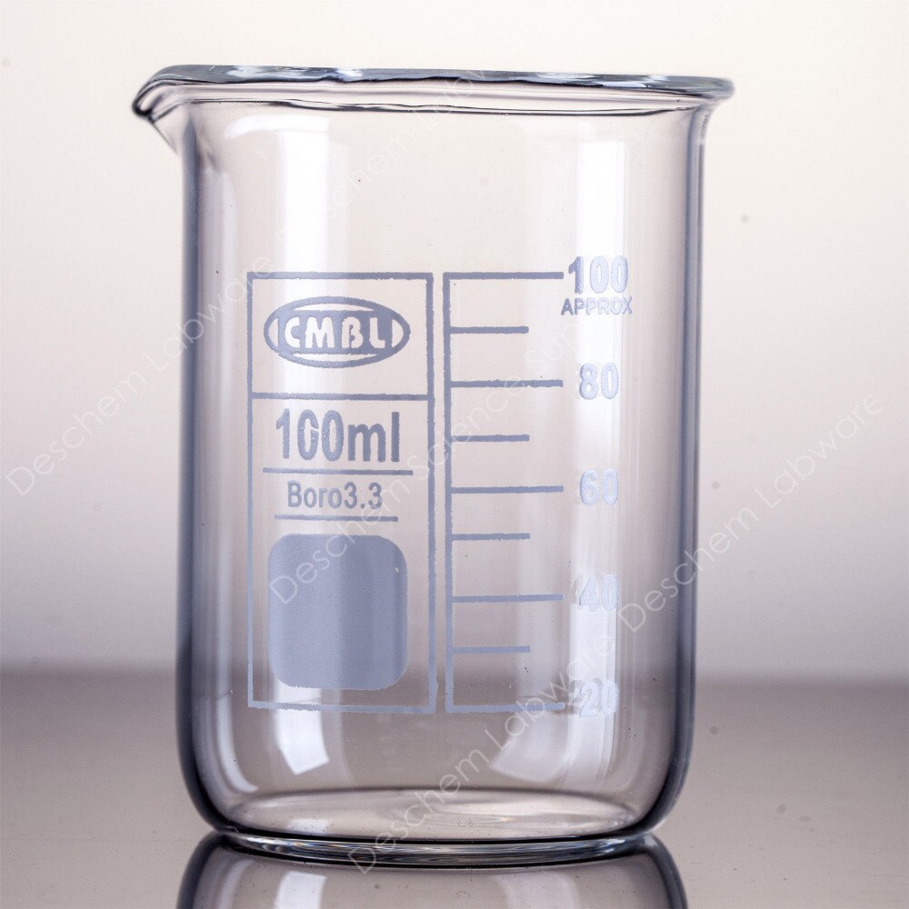 100mL Glass Beaker,Low Form,Lab beakers with Spout mouth,Laboratory glassware