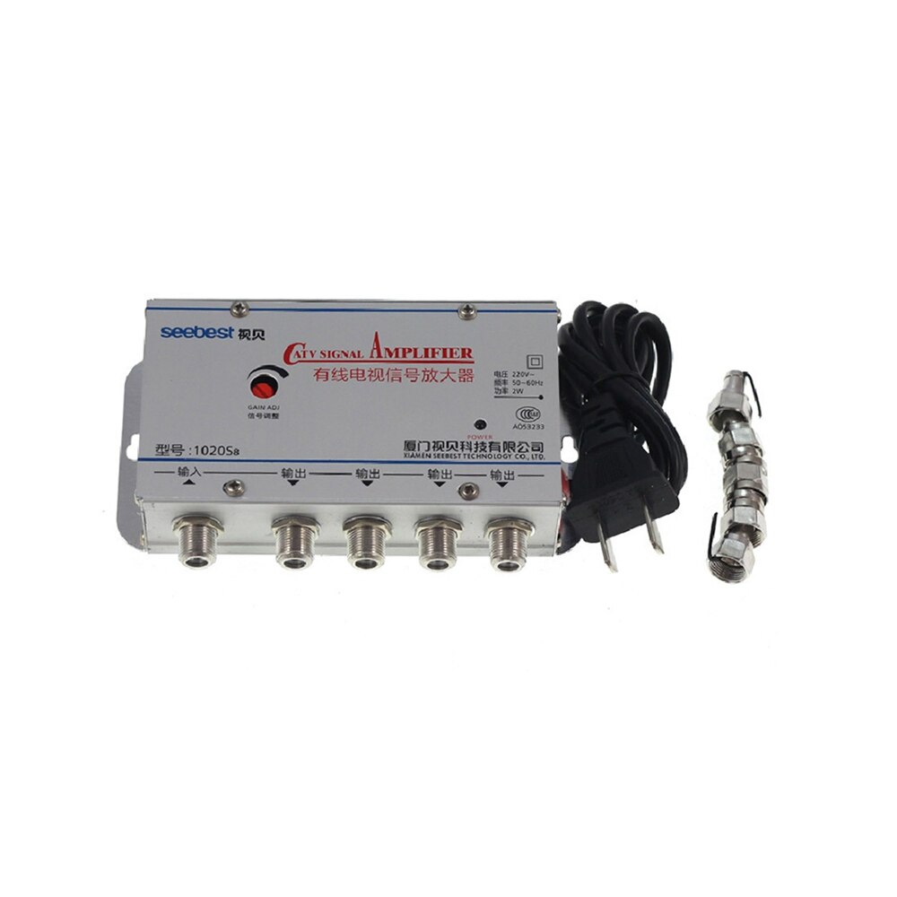 AC 220 V 4 Manier CATV Kabel TV Splitter Versterker 20dB Digitale TV Antenne Signaalversterker Thuis Tv apparatuur 45 Mhz tot 860 MHz US Plug