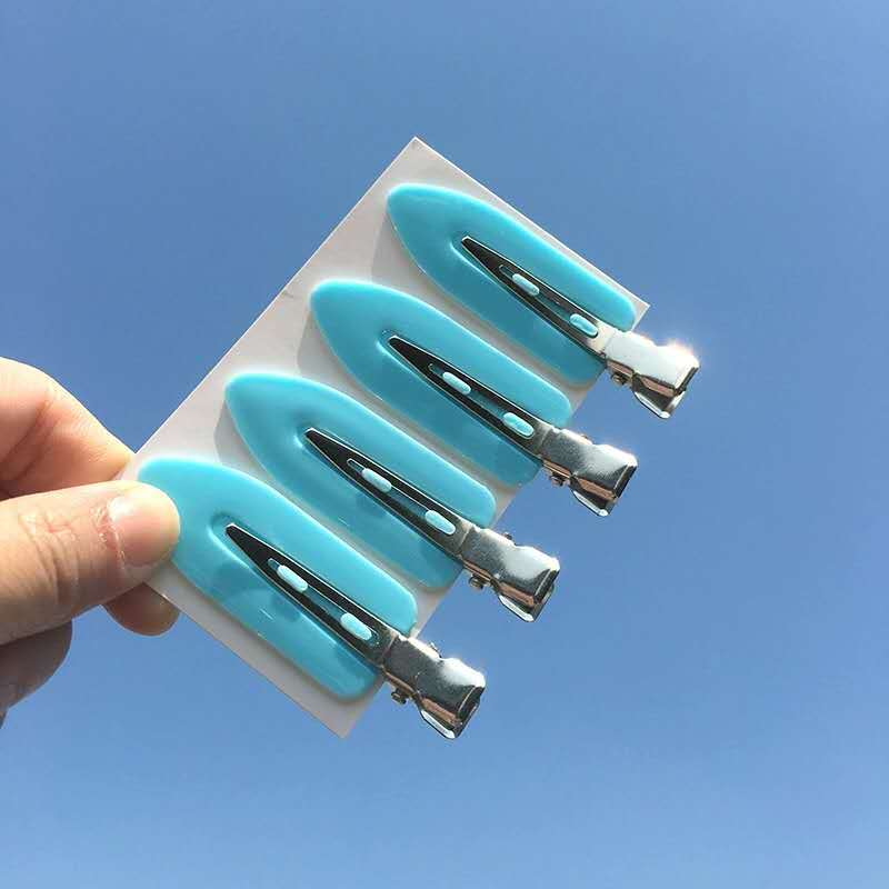 4PCS Hair Clips Women Makeup Hair Styling Bangs Clip Seamless Bend No Crease Mark Hair Clips: C