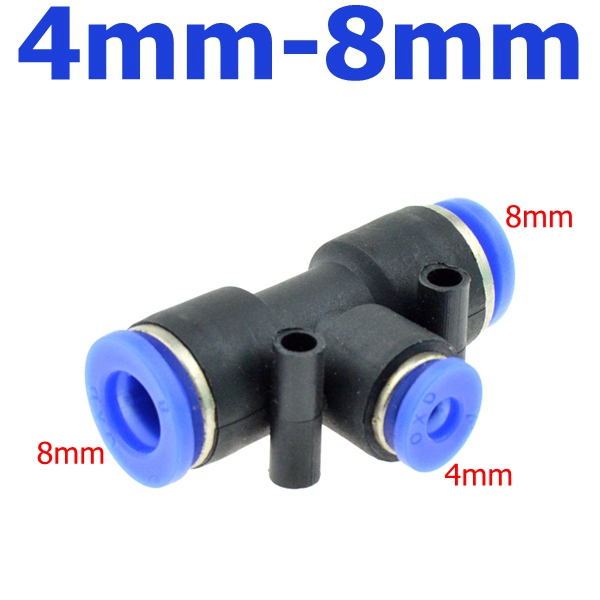 3 weg T förmigen T Pneumatische 10mm 8mm 12mm 6mm 4mm 16mm OD Schlauch rohr drücken in Luft Gas passend zu schnell Beschläge Stecker Adapter: 4mm-8mm
