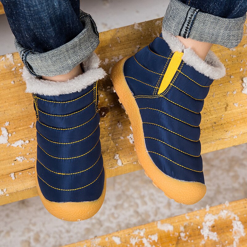 Boys and Girls Winter Warm Short Boots Waterproof Ski-proof Cotton Shoes