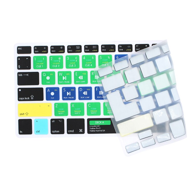 Euro VS Traktor Kontrol S4 Sneltoets Snelkoppelingen Silicone Toetsenbord Cover Skin voor Macbook Air 13 voor Macbook Pro 13 15 17