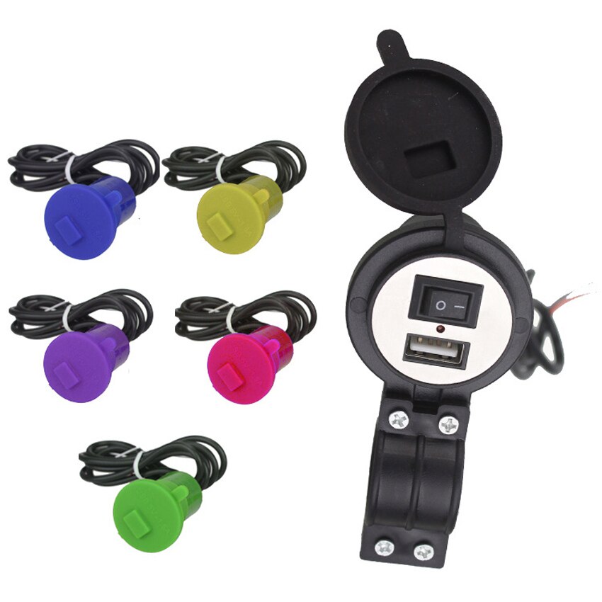 Waterproof USB Motorcycle Mobile Phone Power Supply Charger Port Socket 12V Black Motorcycle Accessories