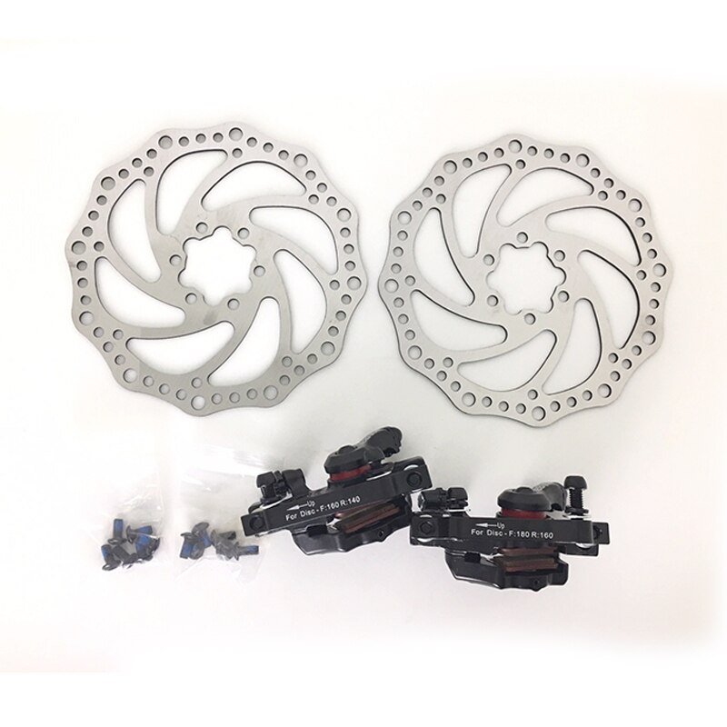 General Disk Brake Set Mountain Bike Bicycle Brake Mechanical Line Pulling Disc Brake Front Caliper Rear Caliper 160mm Cable Set: 2 Cliper 2 Rotor