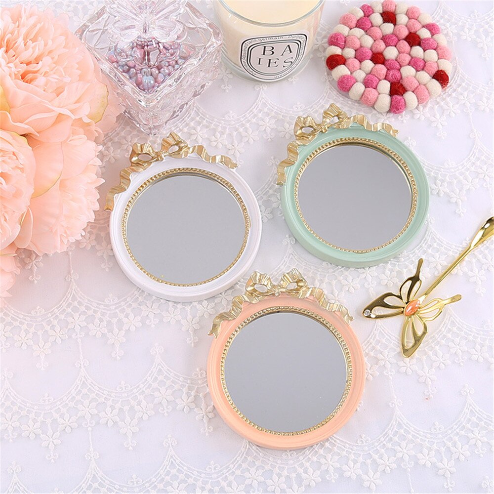Europæisk vintage mini kagebakker harpiks glas spejl tallerken guld/pink/hvid rolig makeup candy bar dekoration kage værktøj