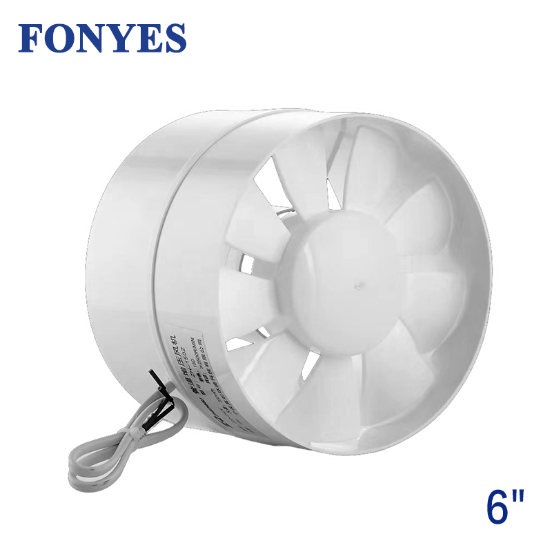 6 inch inline ducted fan for bathroom kitchen extractor mini plastic pipe fan ventilator ceiling ventilation exhaust fan 220V