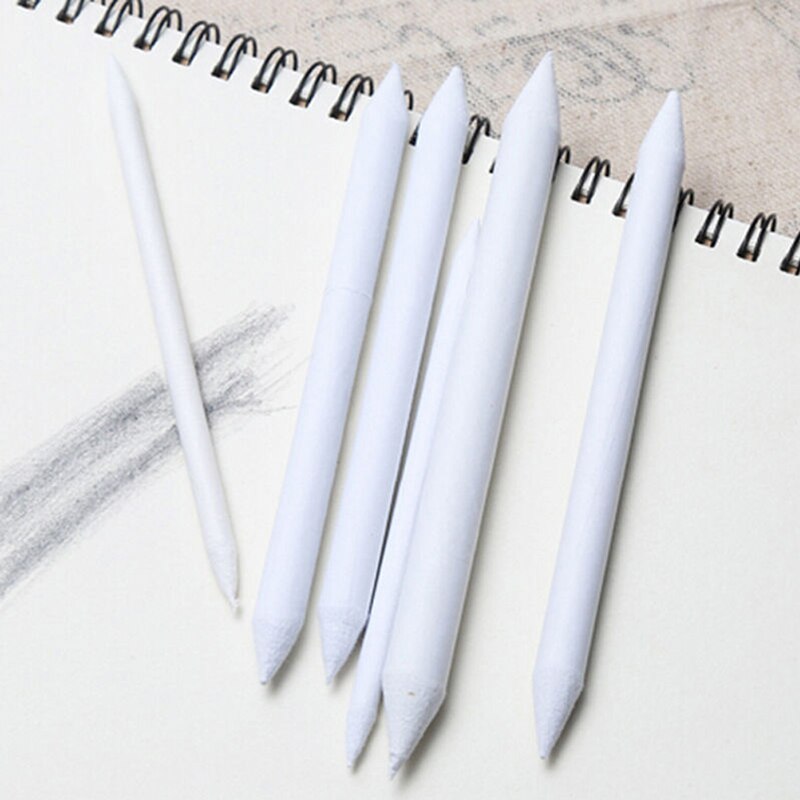 6pcs/set Blending Smudge Stump Stick Tortillon Sketch Art White Drawing Charcoal Sketcking Tool Rice Paper Pen Supplies