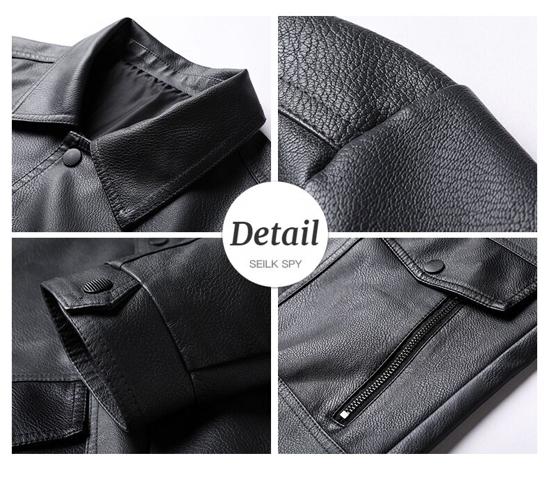 Chaqueta de cuero sintético para hombre, ropa informal de de , de , a la , clásica, 2022