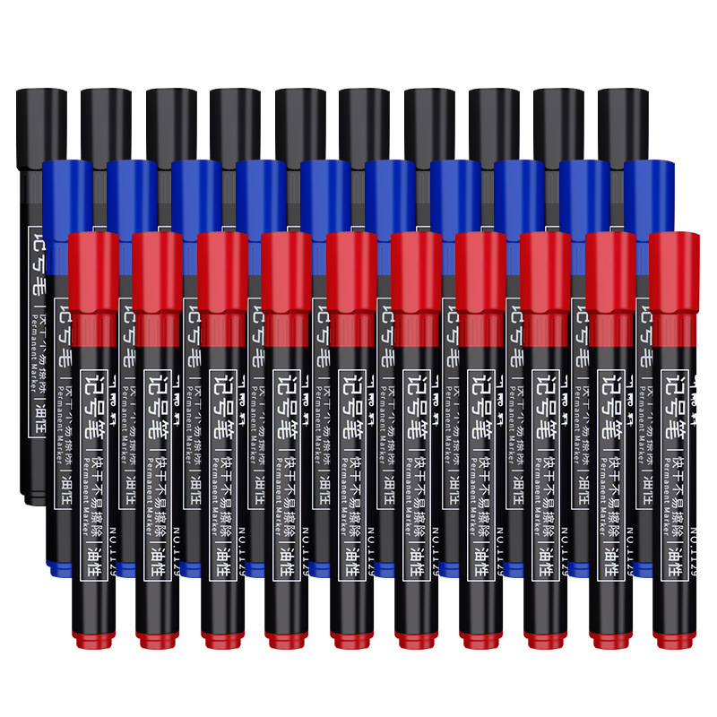 Rotulador negro de punta de Alcohol de 3mm con múltiples superficies para escritura permanente, resistente al agua, para Metal, vidrio, papel de madera, logística