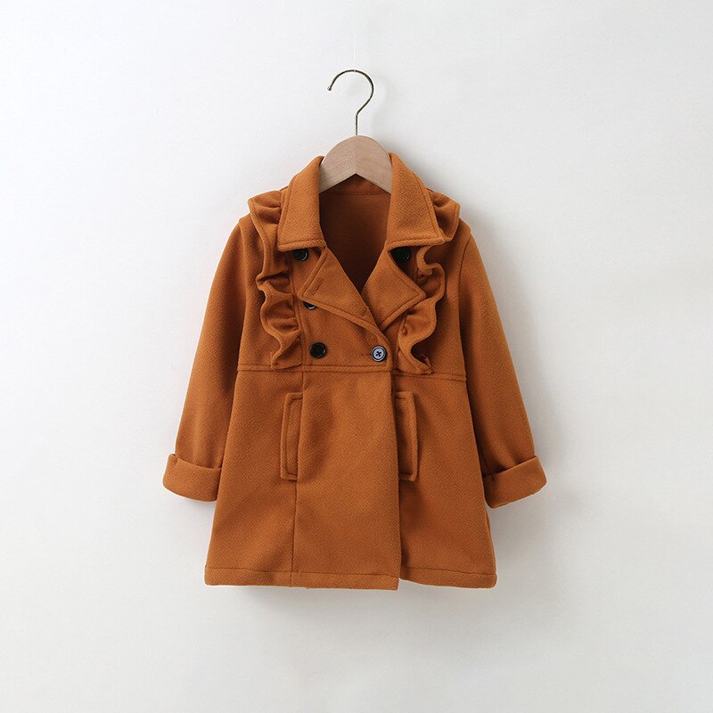 Abrigo de lana para bebé y niña, de Lana, abrigo largo medio de color sólido para tiempo libre, chaqueta cálida de otoño, ropa para niños de edad,: 24 meses