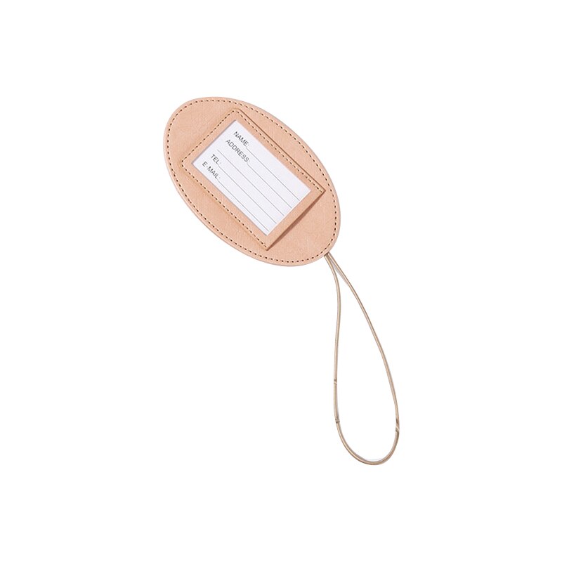 1PC Travel Accessories Luggage Tag Round PU Leather Suitcase ID Addres Holder Baggage Boarding Women Men Portable Label: Pink
