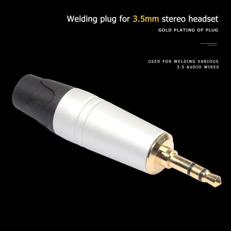 1 pièces 3 pôles plaqué or 3.5mm soudure connecteur réparation prise Jack pour casque téléphone portable 3.5 fils audio bricolage AUX audio