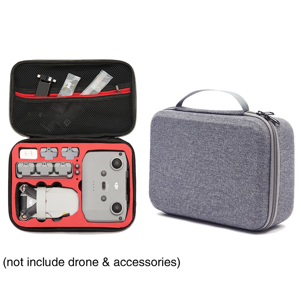 Tragen fallen für DJI Mavic Mini 2 Tragbare Mini Tasche Handtasche Koffer Schulter Kasten für DJI Mavic Mini 2 fallen Drohne Zubehör: grau-rot innere