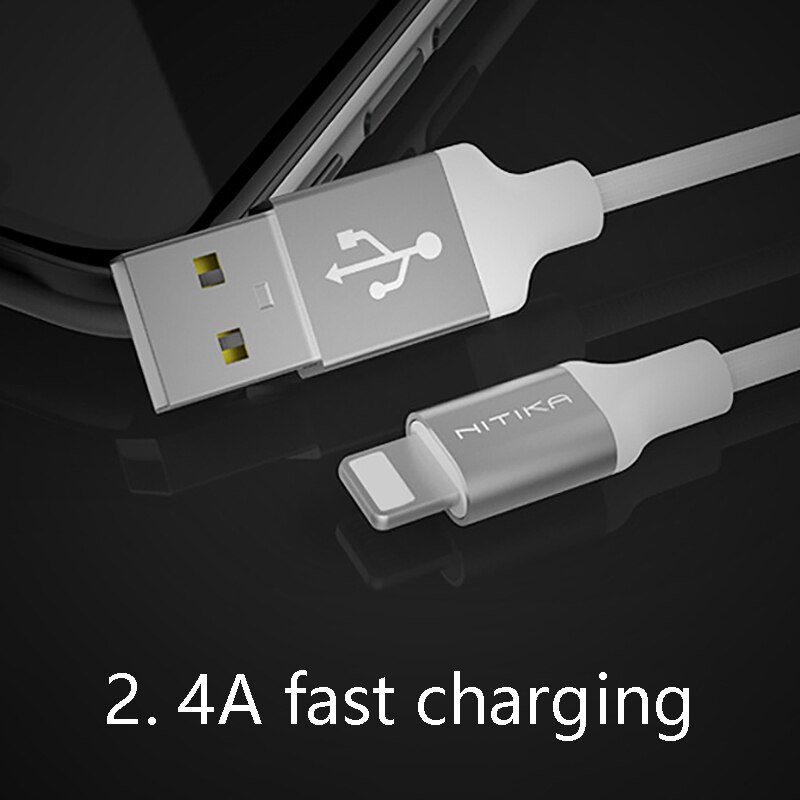 Nitika para apple mfi cabo de dados de carga rápida cabo de dados mfi liga de alumínio cabo trançado de náilon para usb 1m
