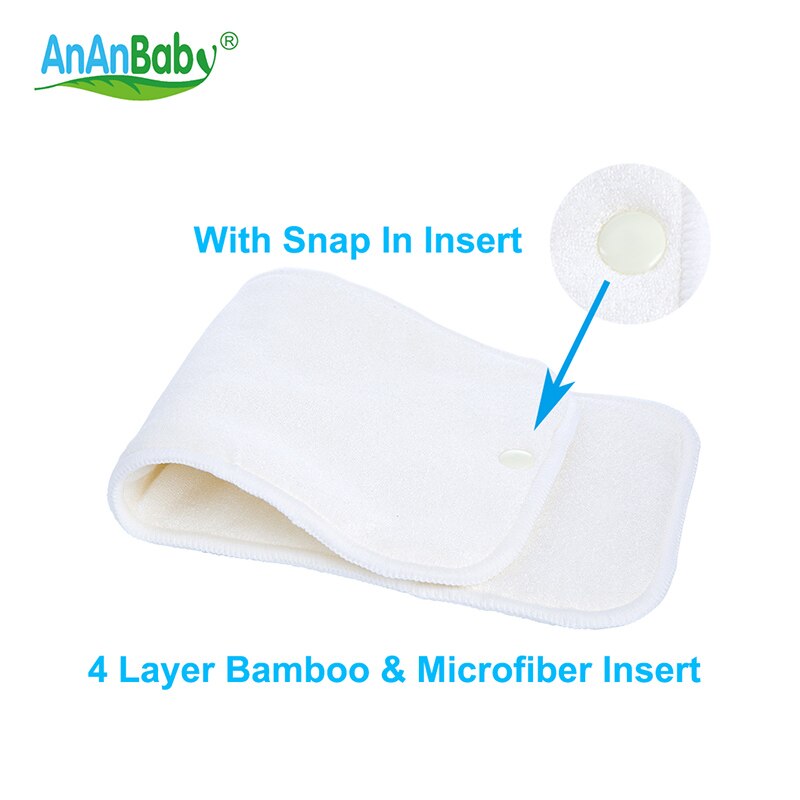 {AnAnBaby} 5 stuks Bamboe en Microfiber Inserts Herbruikbare Insert Met Snap In Voor Baby Doek Luier Baby Luier inserts Grootte: 14x35 CM