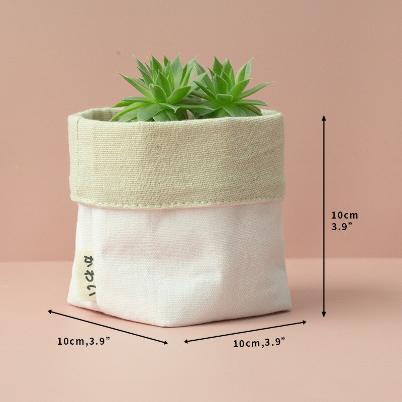 Maceta de papel Kraft lavable para flores, maceta de escritorio para suculentas, contenedor reutilizable, bolsa de almacenamiento multifunción, decoración del hogar: Pink