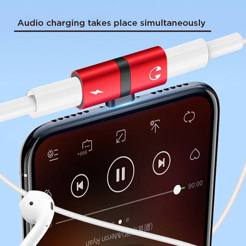 Doppio Jack Cavo a forma di T Smartphone Accessori Adattatore per Cuffie su iPhone 7 8 11 X XS per il sistema ios 13 12 Convertitore auricolare