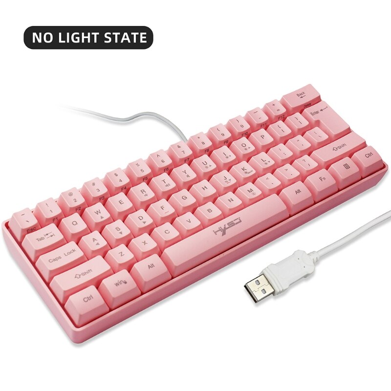 Wired 60% Compact Mechanical Keyboard, 61 Keys Bluetooth Small Portable Gaming Office Keyboard for Windows X3UE